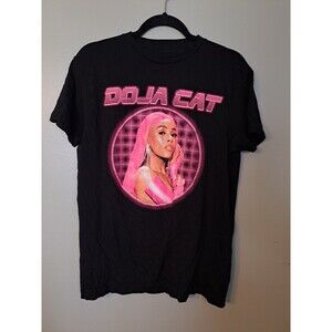 Doja Cat T Shirt Adult Medium 100% Cotton Pink Logo Laser Graphic Face